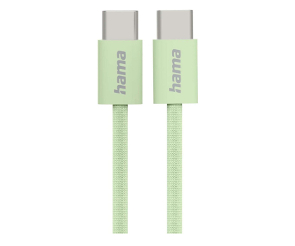 Kabel HAMA Kabel ładujący USB-C-USB-C nylonowy 1m zielony
